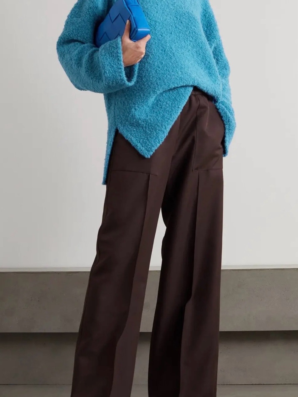 GAUCHERE Paris “Tidas” Boucle-Knit Oversized Cowl Neck Sweater